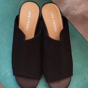 Joe Fresh Women's Black Knit Mules